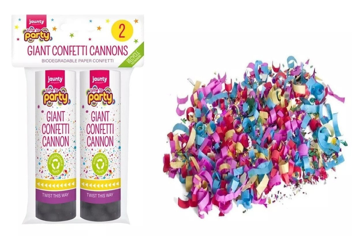 2 Giant Confetti Cannons Large Party Popper Shooter Wedding Birthday Celebration