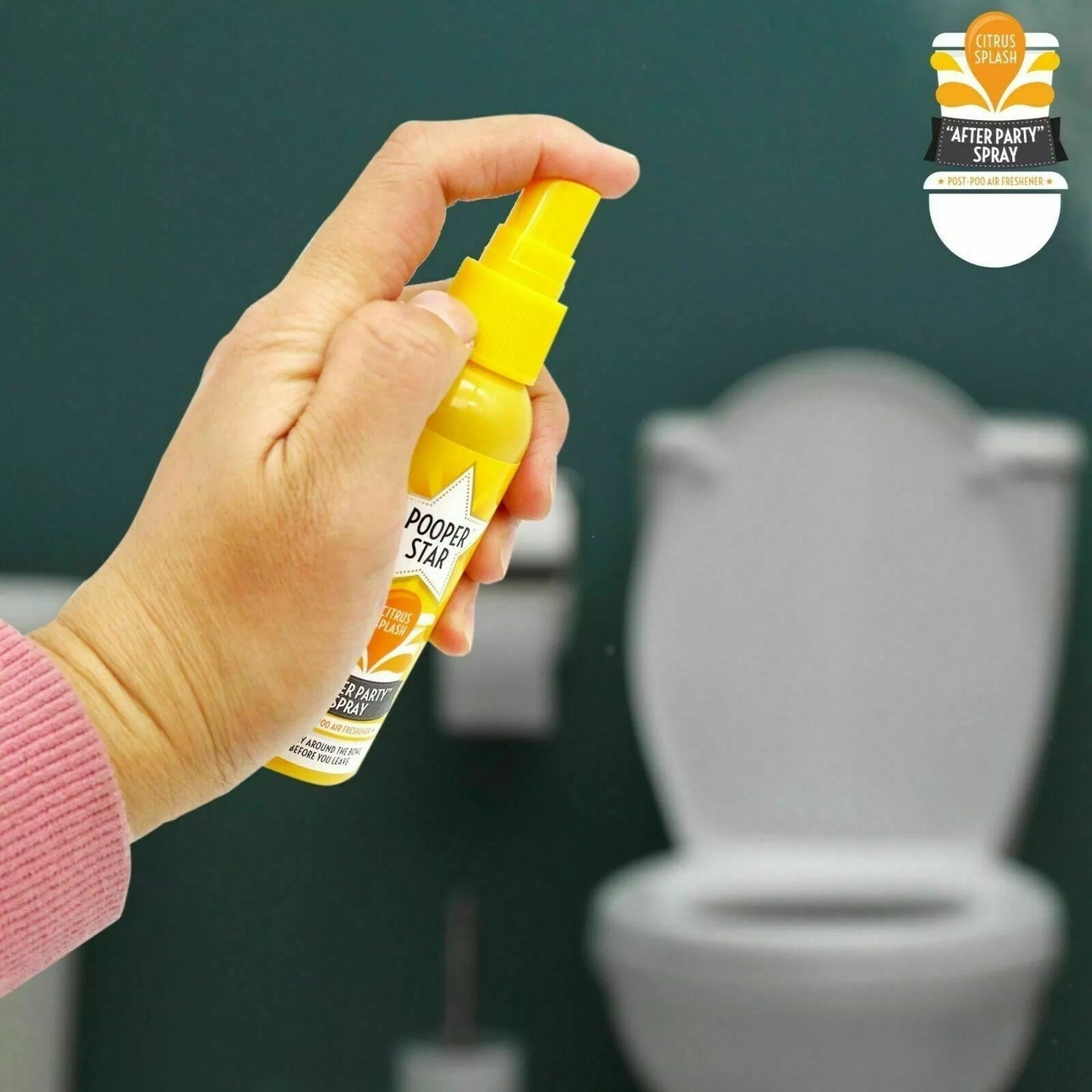 Pooper Star Toilet Spray 60ml Air Freshener Citrus or Fruity Flush Odour Remover