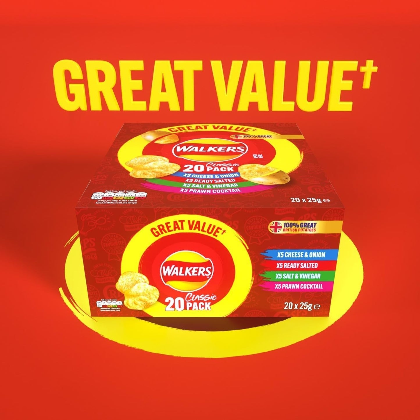 Walkers Classic Variety Crisps Multipack 20 x 25g l Assorted Flavours UK