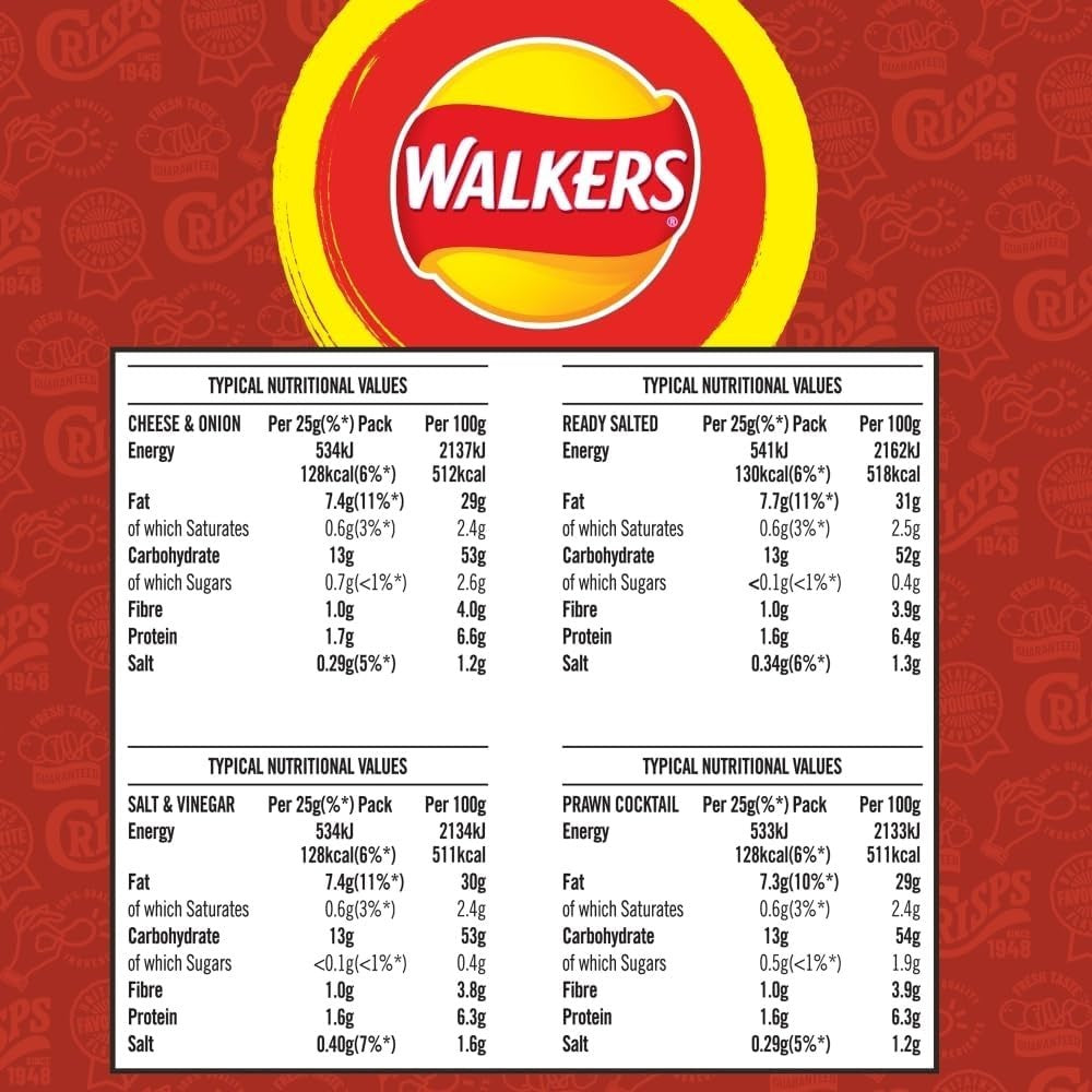 Walkers Classic Variety Crisps Multipack 20 x 25g l Assorted Flavours UK