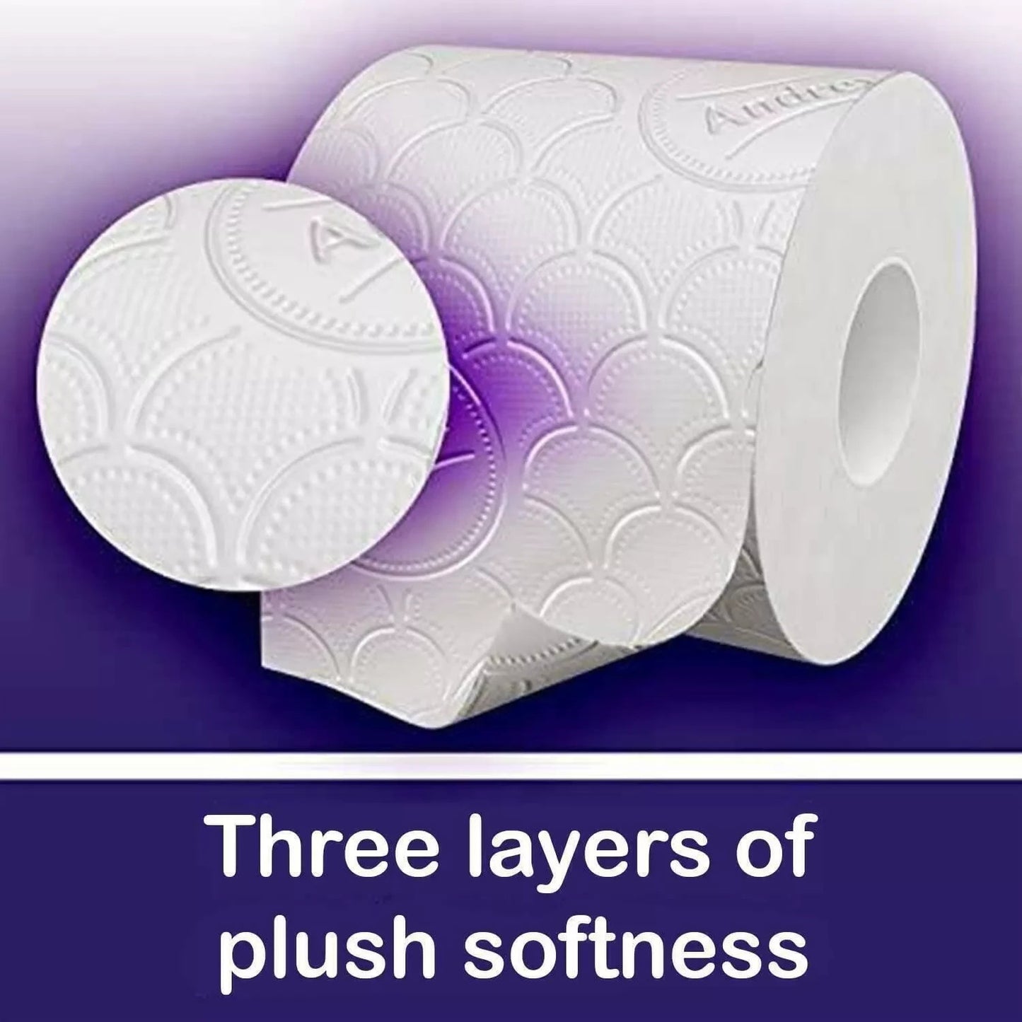 Andrex Toilet Rolls 3 Ply Supreme Quilts Fragrance Free Toilet Paper Pack of 48