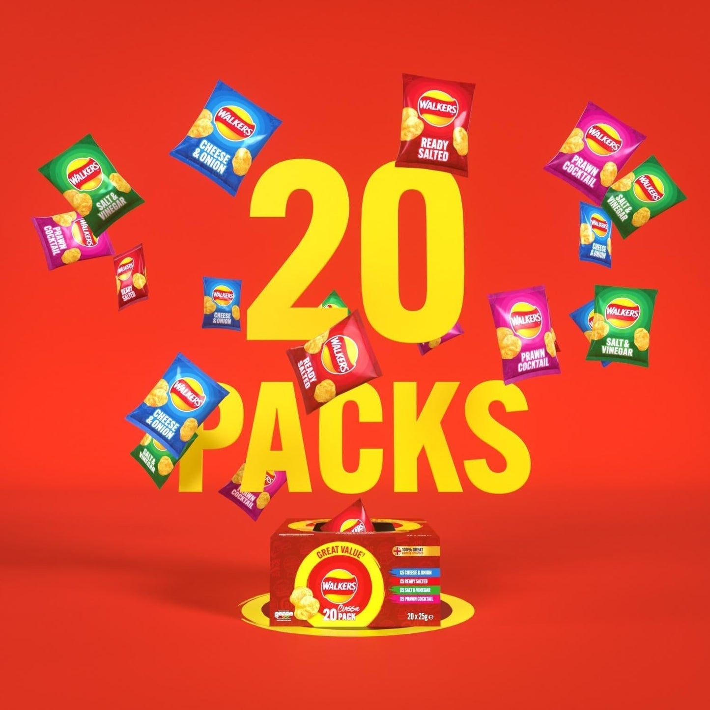 Walkers Classic Variety Crisps Multipack 20 x 25g l Assorted Flavours UK