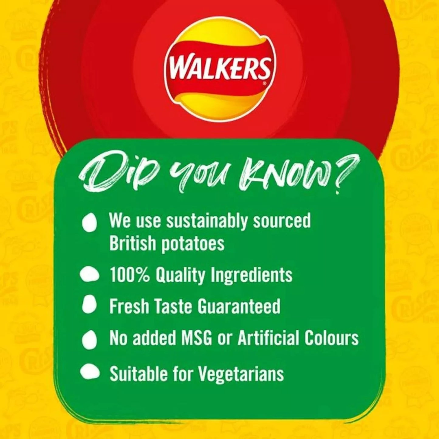 Walkers Crisps Variety Box 66 x 25g 4 Classic Flavours Snack Pack Bulk Deal UK