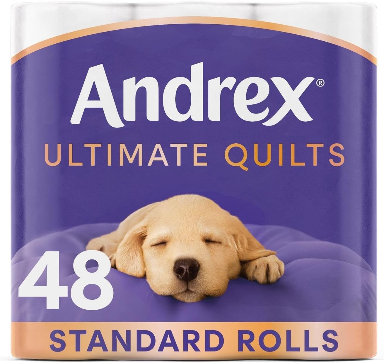 Andrex Toilet Rolls 3 Ply Supreme Quilts Fragrance Free Toilet Paper Pack of 48