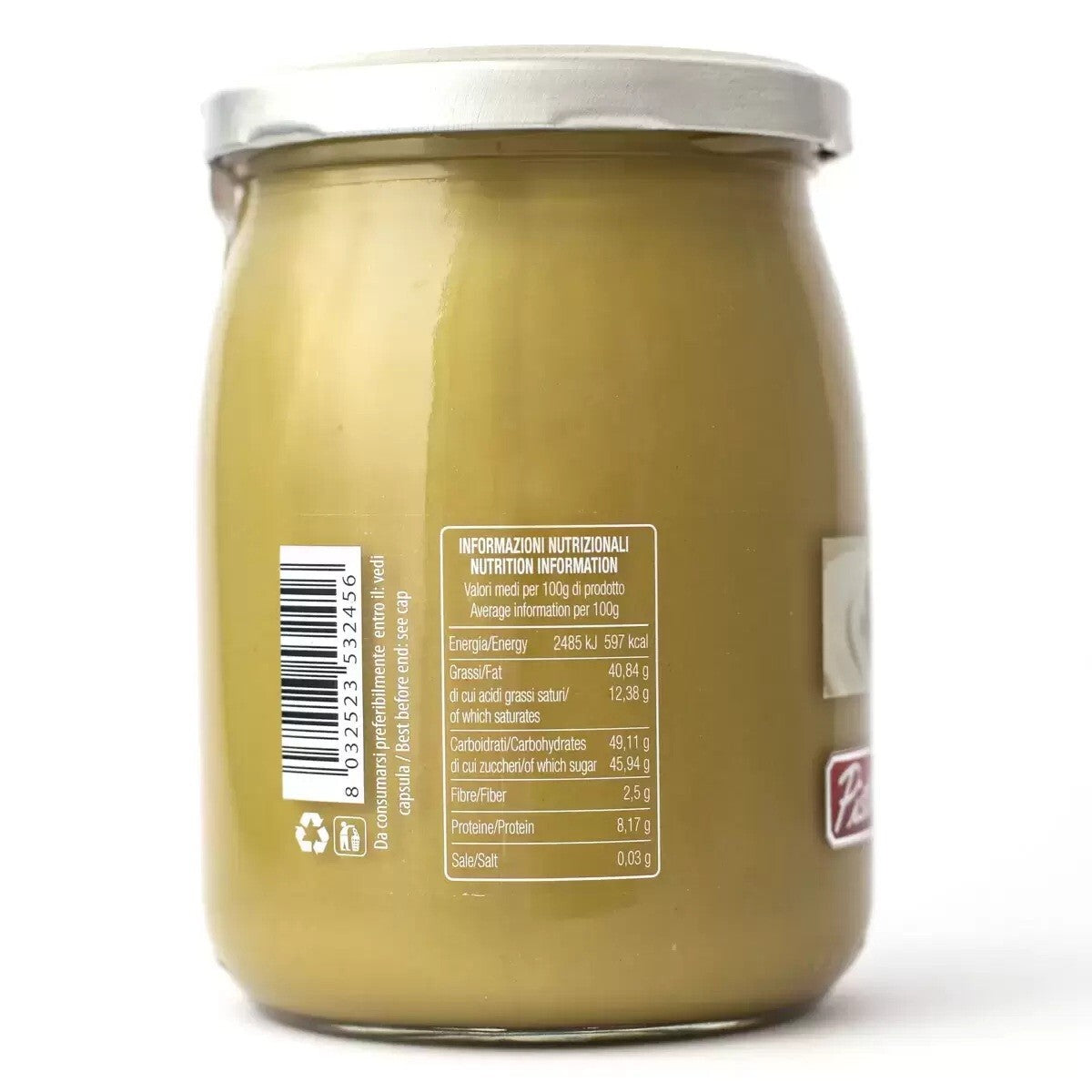 Pisti Sicilian Rich in fibre Vitamin E Pistachio Cream Spreadable Paste Jar 600g