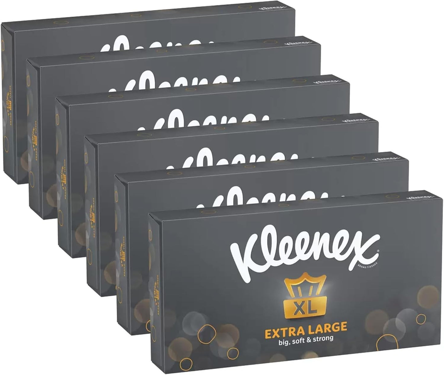 Kleenex Extra Large 2Ply Facial Tissues 6 Boxes x90 Sheets Strong Soft Comfort