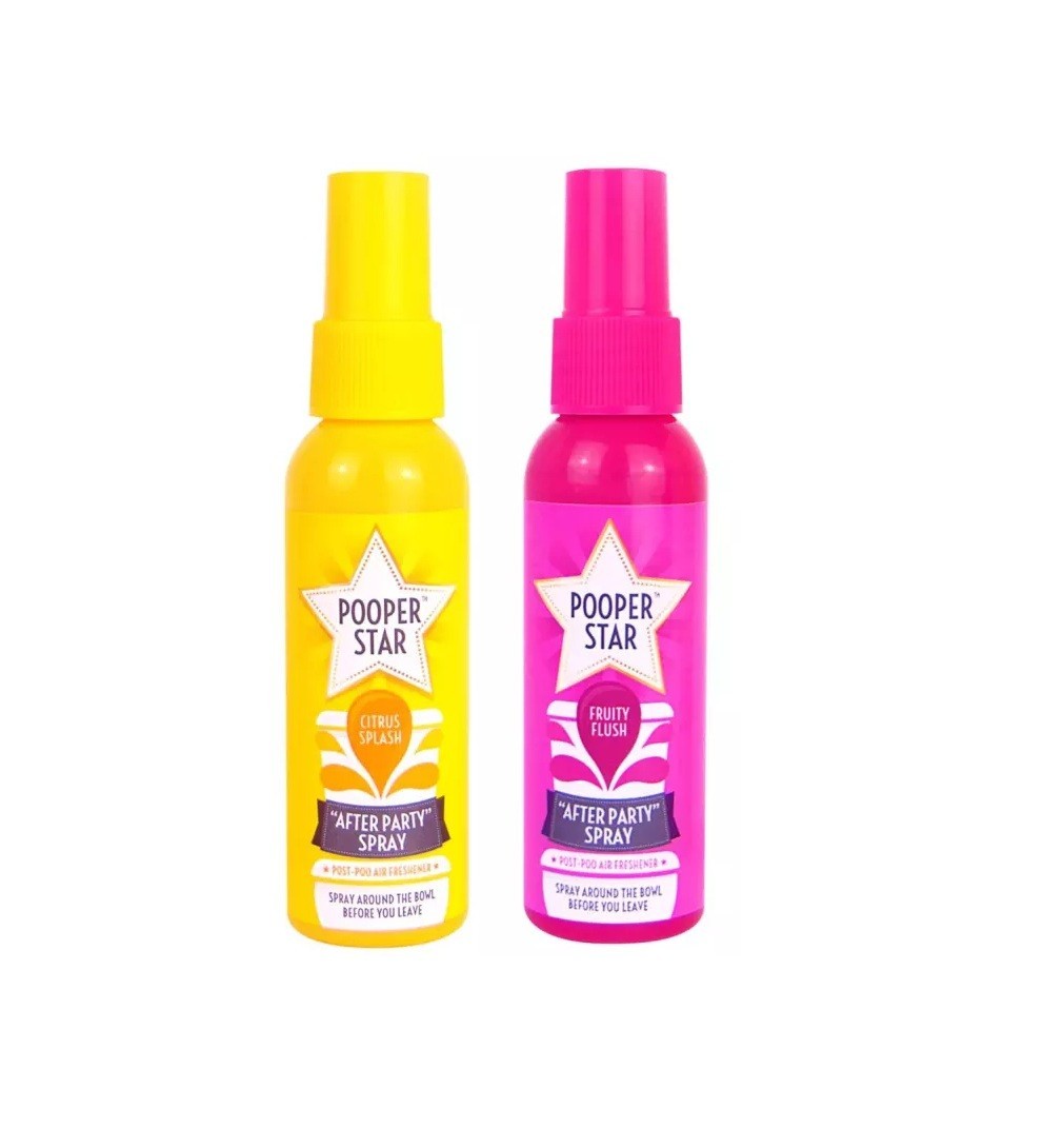 Pooper Star Toilet Spray 60ml Air Freshener Citrus or Fruity Flush Odour Remover
