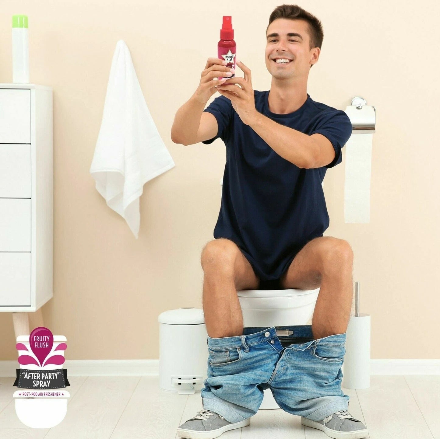 Pooper Star Toilet Spray 60ml Air Freshener Citrus or Fruity Flush Odour Remover