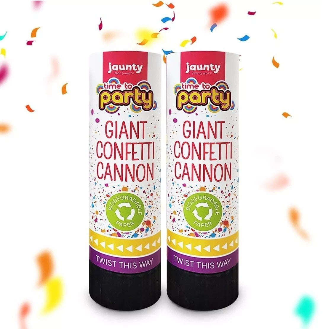 2 Giant Confetti Cannons Large Party Popper Shooter Wedding Birthday Celebration