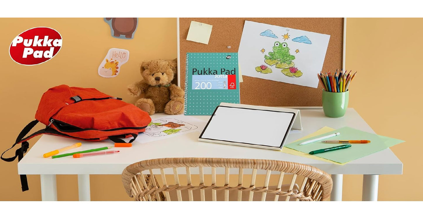 PACK of 6 Pukka Pad A4 Metallic Jotta Notebook 200 Pages Wirebound 8mm 80 GSM
