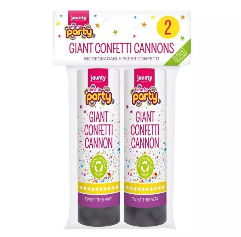2 Giant Confetti Cannons Large Party Popper Shooter Wedding Birthday Celebration
