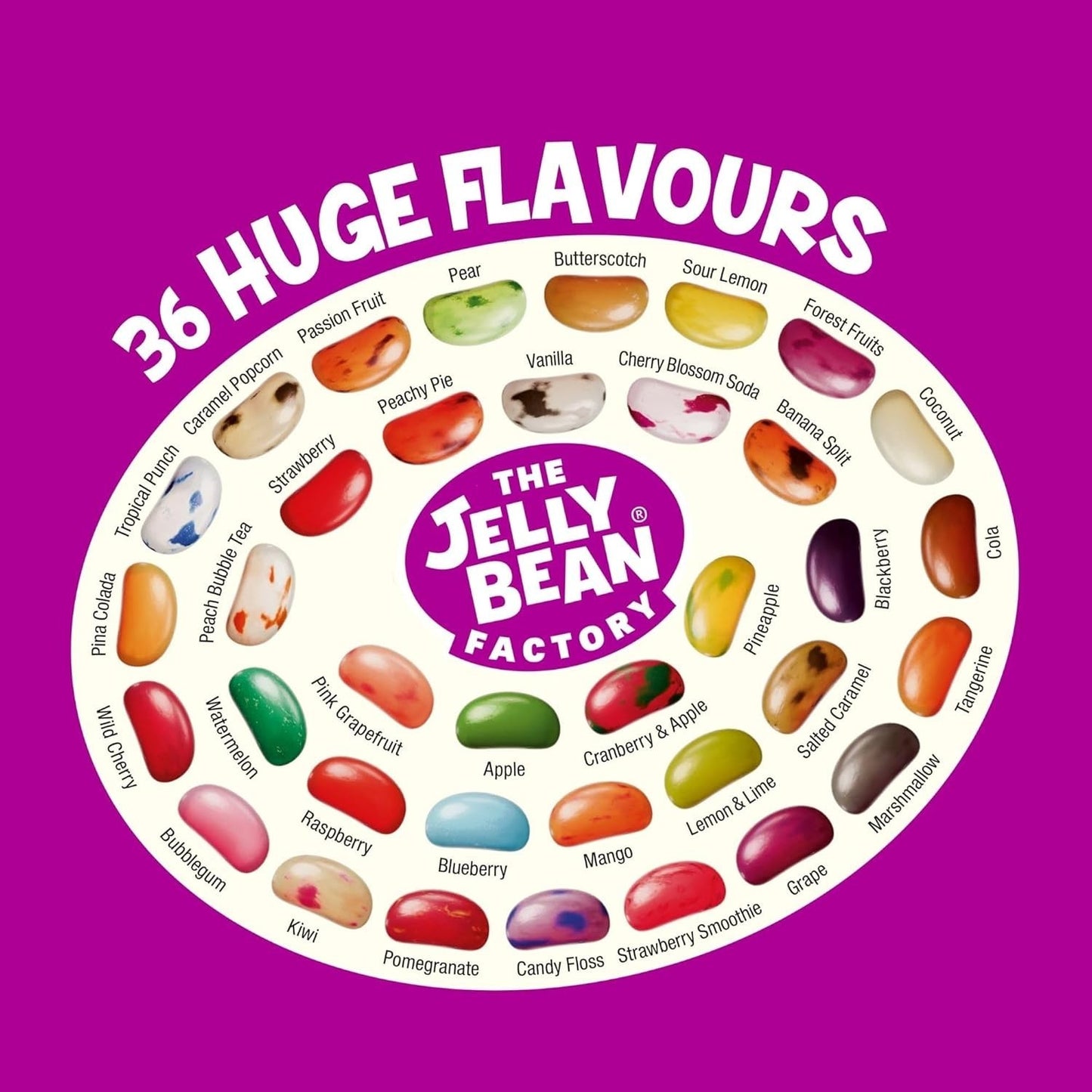 The Jelly Bean Factory 36 Flavour Mix 1.4kg Gourmet Sweets Natural Gluten Free