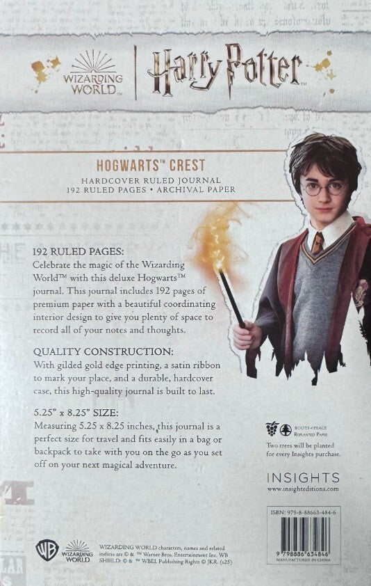 Harry Potter Hogwarts Crest Hardcover Insight Editions premium Journal 192 Pages
