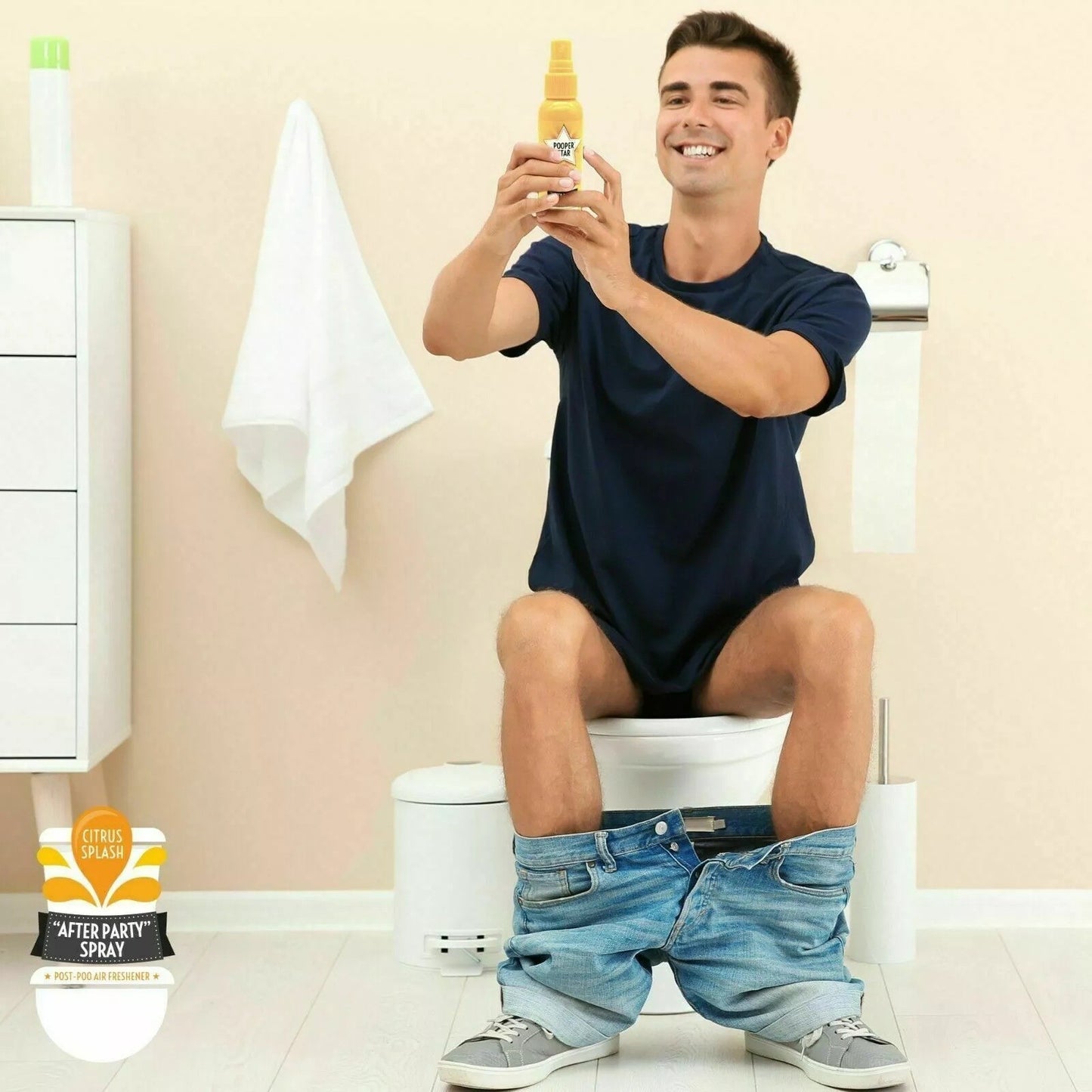 Pooper Star Toilet Spray 60ml Air Freshener Citrus or Fruity Flush Odour Remover