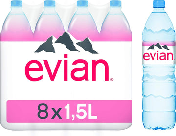 Evian Natural Mineral Water Bottles Net Weight 1.5 L Pack of 8