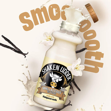 Shaken Udder Vanilla Milkshake,8 x 330ml,Made with Madagascan Vanilla,High in Calcium & Protein,Less Than 5% Added Sugar,Vegetarian & Gluten-Free