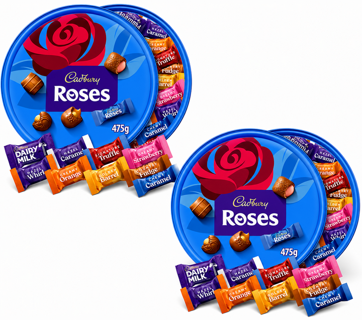 Cadbury Roses Milk Chocolate Tubs 2 x 475g