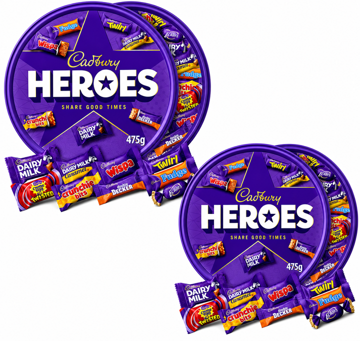Cadbury Heroes Chocolate Tubs 2 x 475g