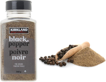 Kirkland Signature Seasoning Fine Ground Black Pepper Jar 348g Herbs and Spices