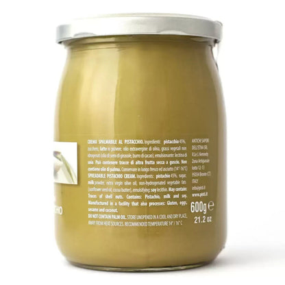 Pisti Sicilian Rich in fibre Vitamin E Pistachio Cream Spreadable Paste Jar 600g