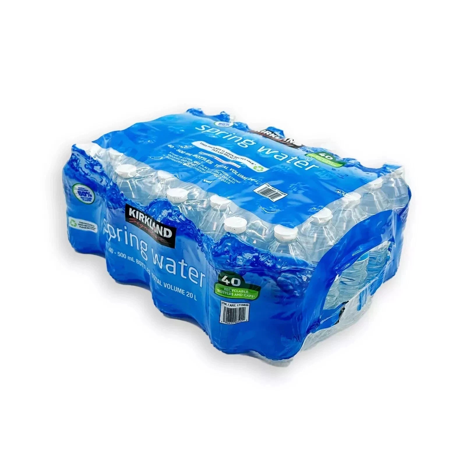 Bulk Kirkland Spring Still Bottled Water 40 x 500ml Water Multipack, Fresh Water