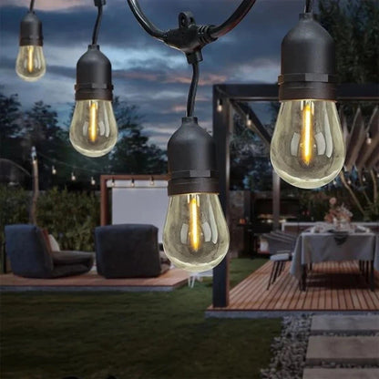 Feit 48ft (14.6m) Heavy Duty LED Waterproof String Lights Set With 26 Bulbs New