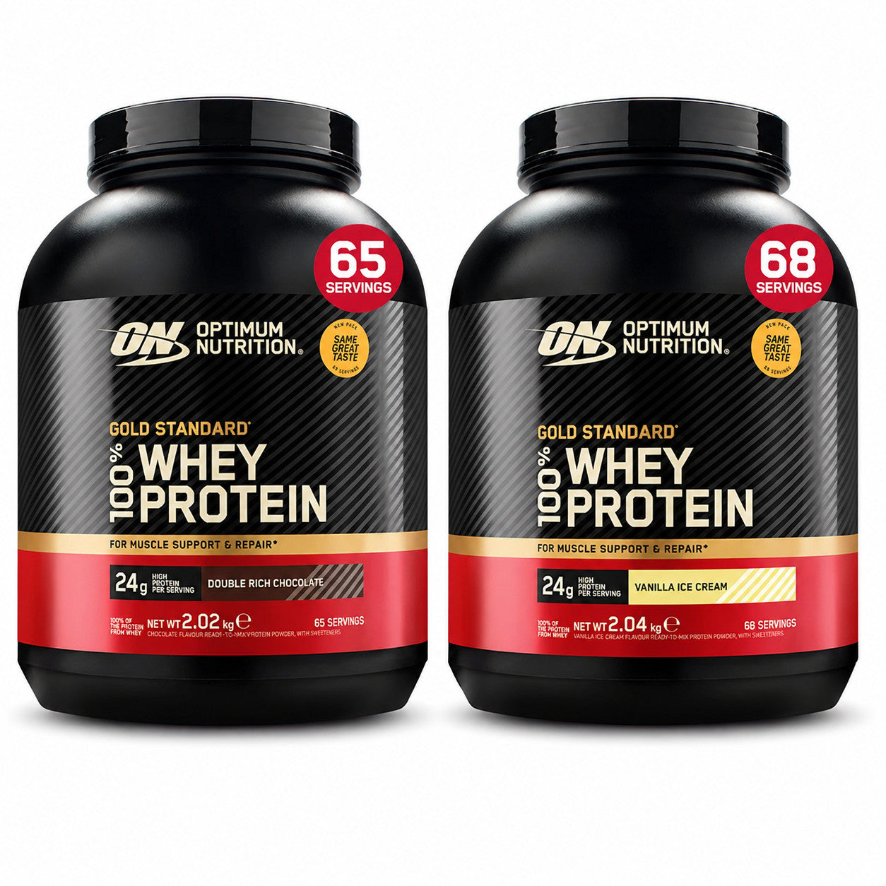 Optimum Nutrition Gold Standard 100% Whey Chocolate or Vanilla Protein Powder