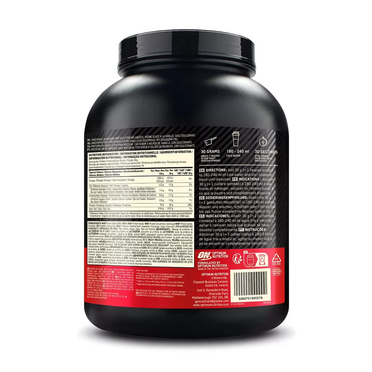 Whey Chocolate and Vanilla Protein Powder Optimum Nutrition Gold Standard 100%