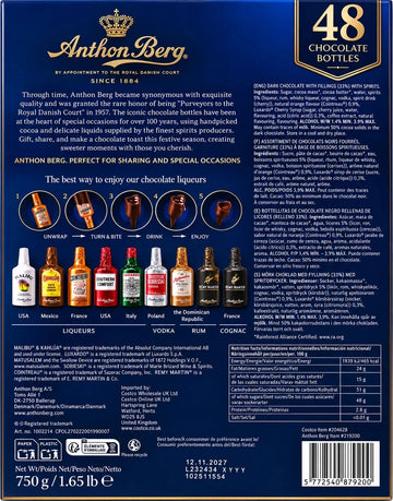 Anthon Berg Chocolate Liqueurs 48 Famous Original Liquor Spirits Gift Box 750g
