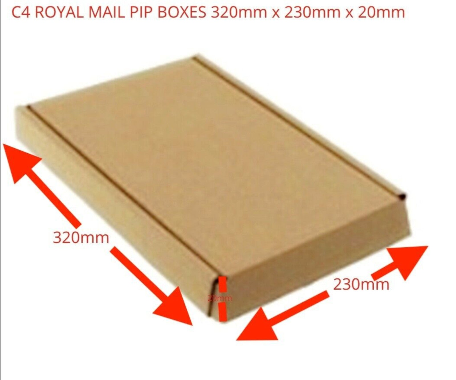 ROYAL MAIL PIP LARGE LETTER MAIL CARDBOARD POSTAL BOXES BROWN SIZE C4 C5 C6 DL