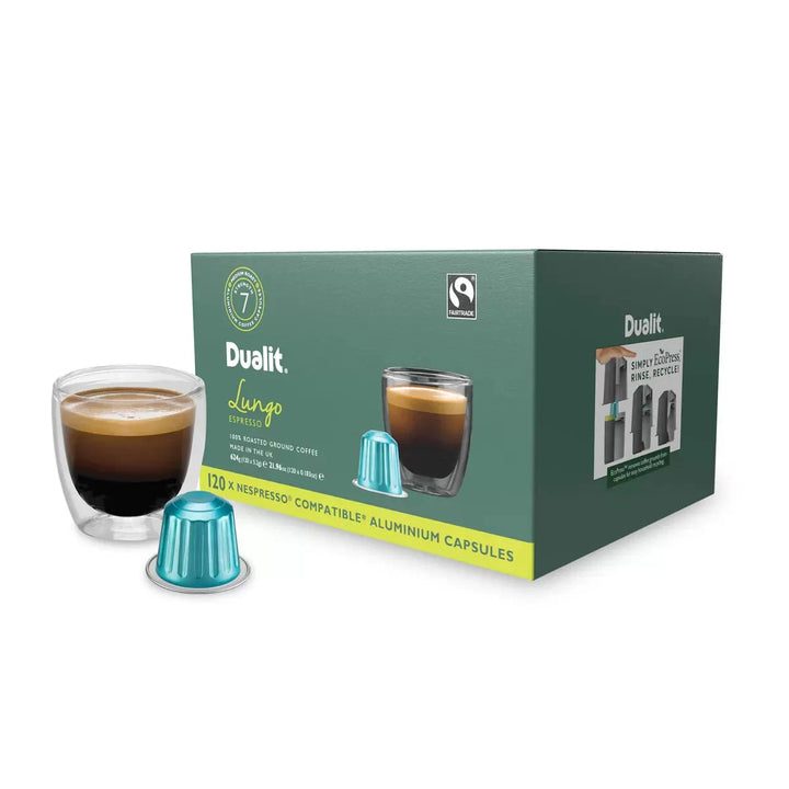 Dualit Aluminium Coffee Capsules Lungo Espresso 4 x 30 Pack