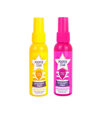 Pooper Star Toilet Spray 60ml Air Freshener Citrus or Fruity Flush Odour Remover