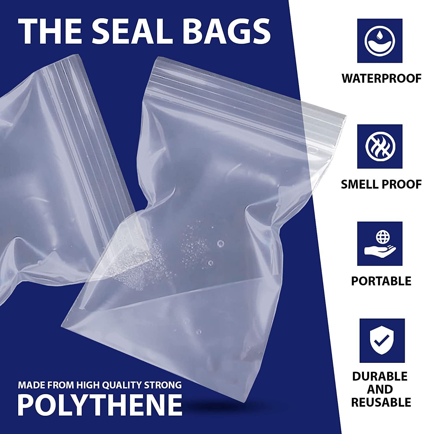 Grip Seal Bags Self Resealable Clear Polythene Poly Plastic Zip Lock All Sizes
