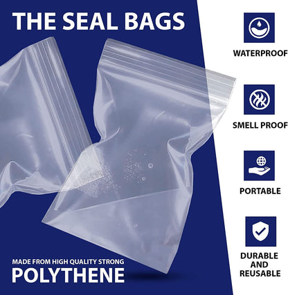 Grip Seal Bags Self Resealable Clear Polythene Poly Plastic Zip Lock All Sizes