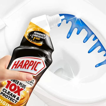 6 x HARPIC POWER PLUS TOILET CLEANER ORIGINAL 750ML KILLS 99.9% OF BACTERIA NEW