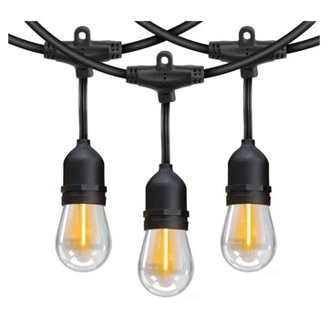 Feit 48ft (14.6m) Heavy Duty LED Waterproof String Lights Set With 26 Bulbs New