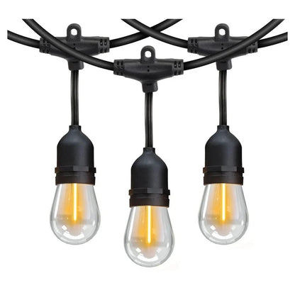 Feit 48ft (14.6m) Heavy Duty LED Waterproof String Lights Set With 26 Bulbs New