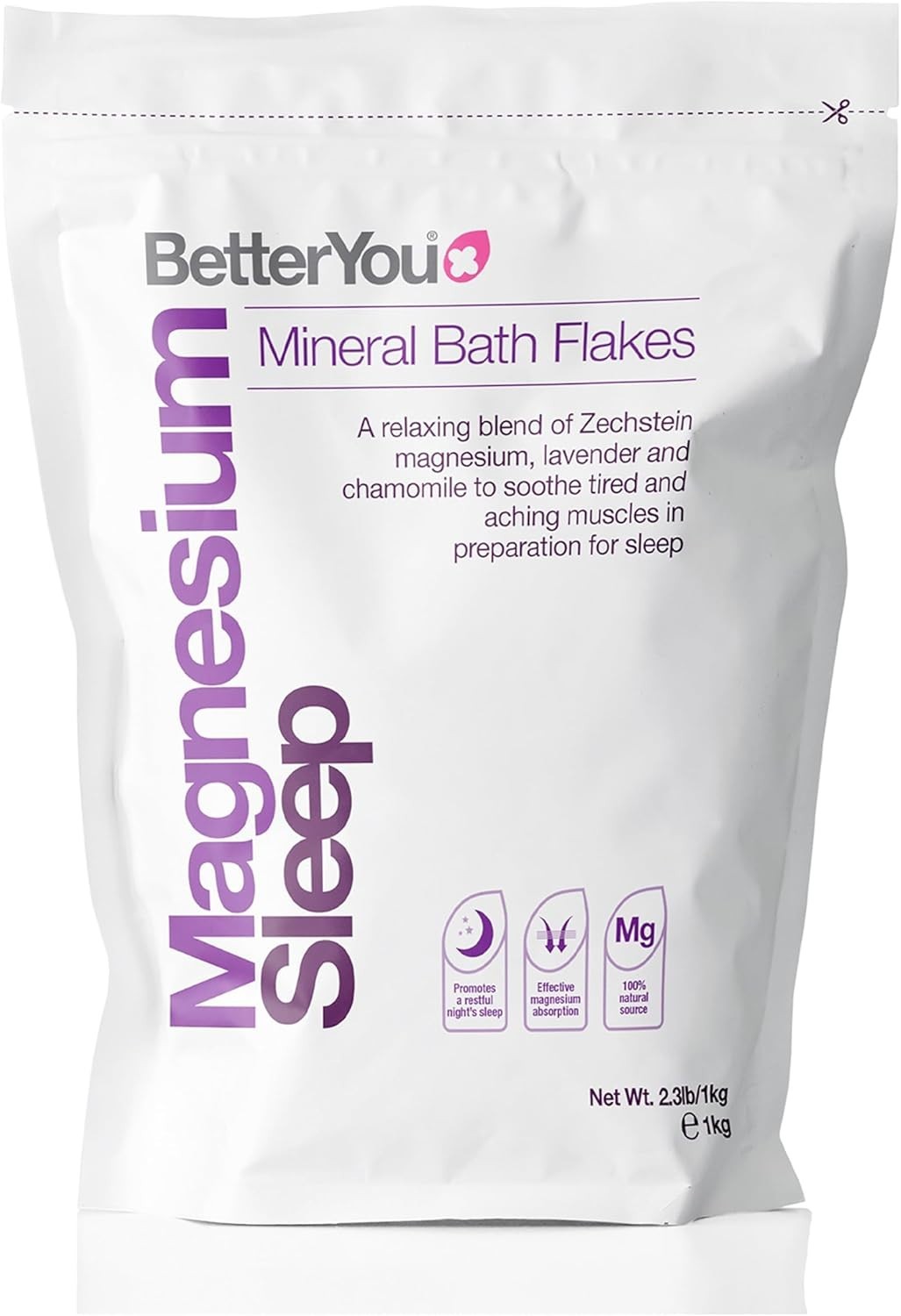 2 x 1kg BetterYou Magnesium Sleep Mineral Bath Flakes Relaxing Vegan Bath