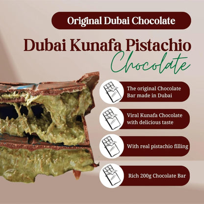 Viral Dubai Kunafa Pistachio Chocolate Delicious Snacks Halal Dessert Bar 2x200g