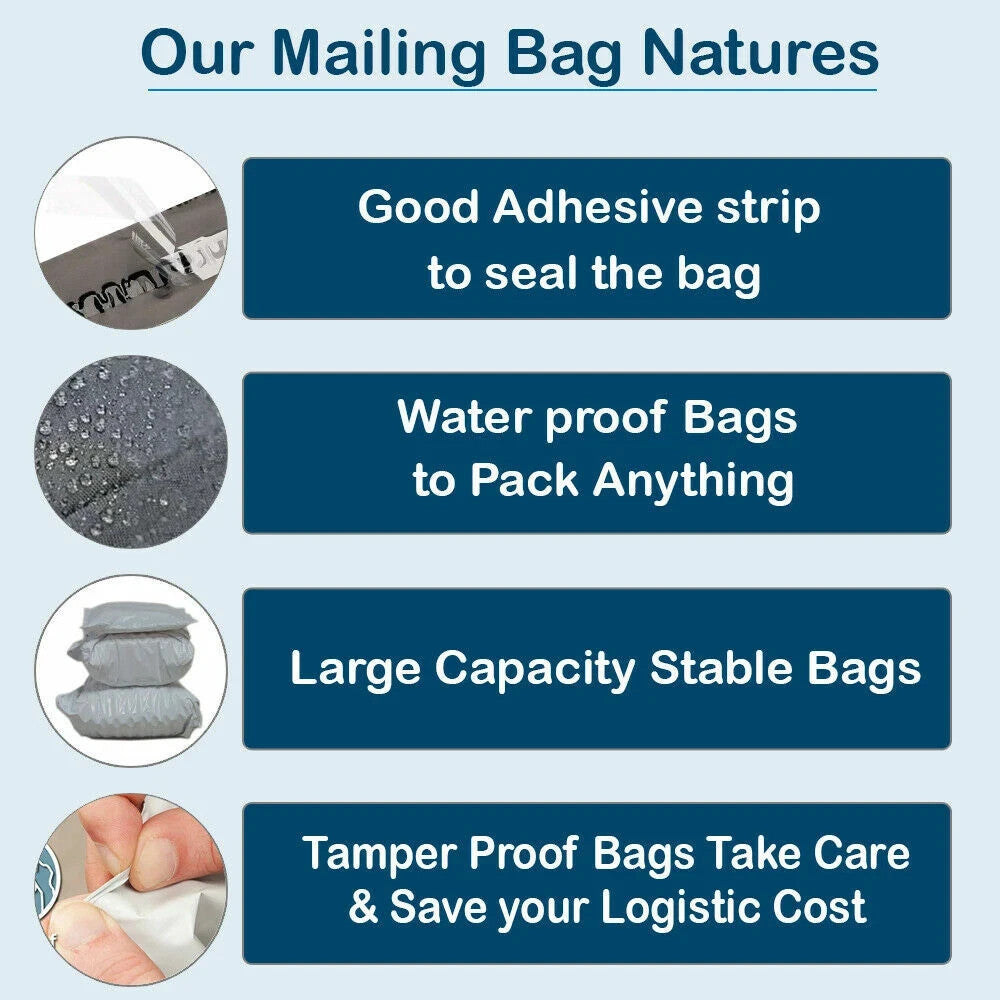 Coloured Mailing Bags Plastic Post Seal Waterproof Strong Parcel All Sizes UK
