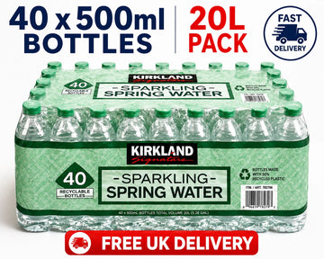 Kirkland Signature Sparkling Spring Water 40 x 500ml Bottles 20L Pack