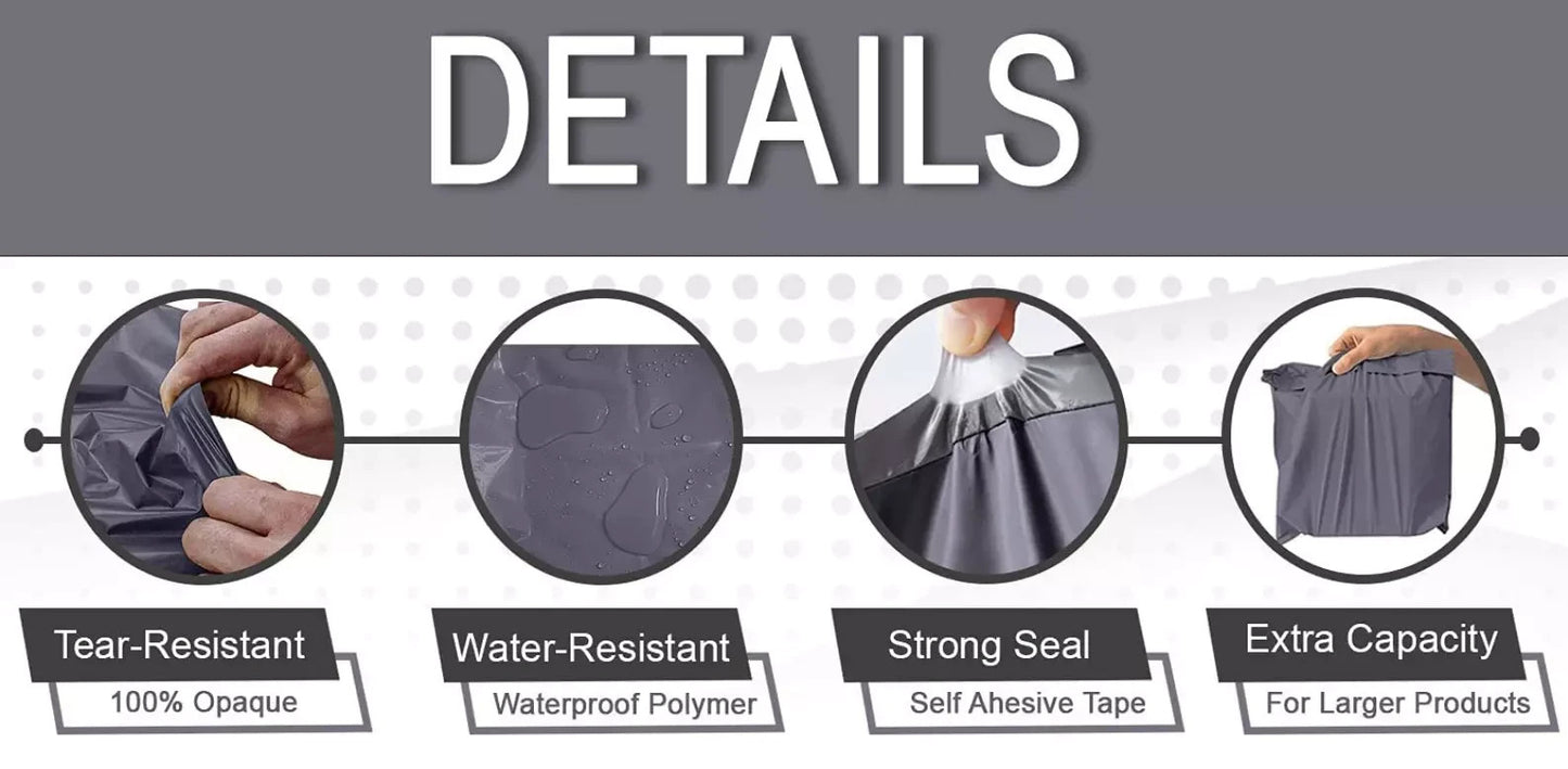 Grey Strong Mailing Postal Bags Self Seal All Sizes Fast UK Delivery Packaging
