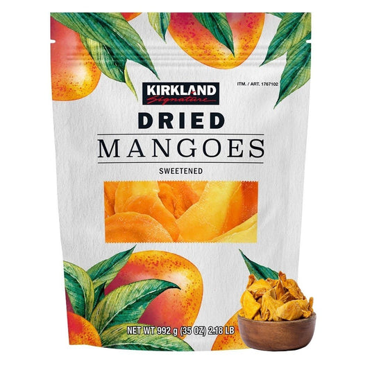 Kirkland Signature Sweetened Dried Mango 992g Bag Tropical Fruit Snack Treat PAK