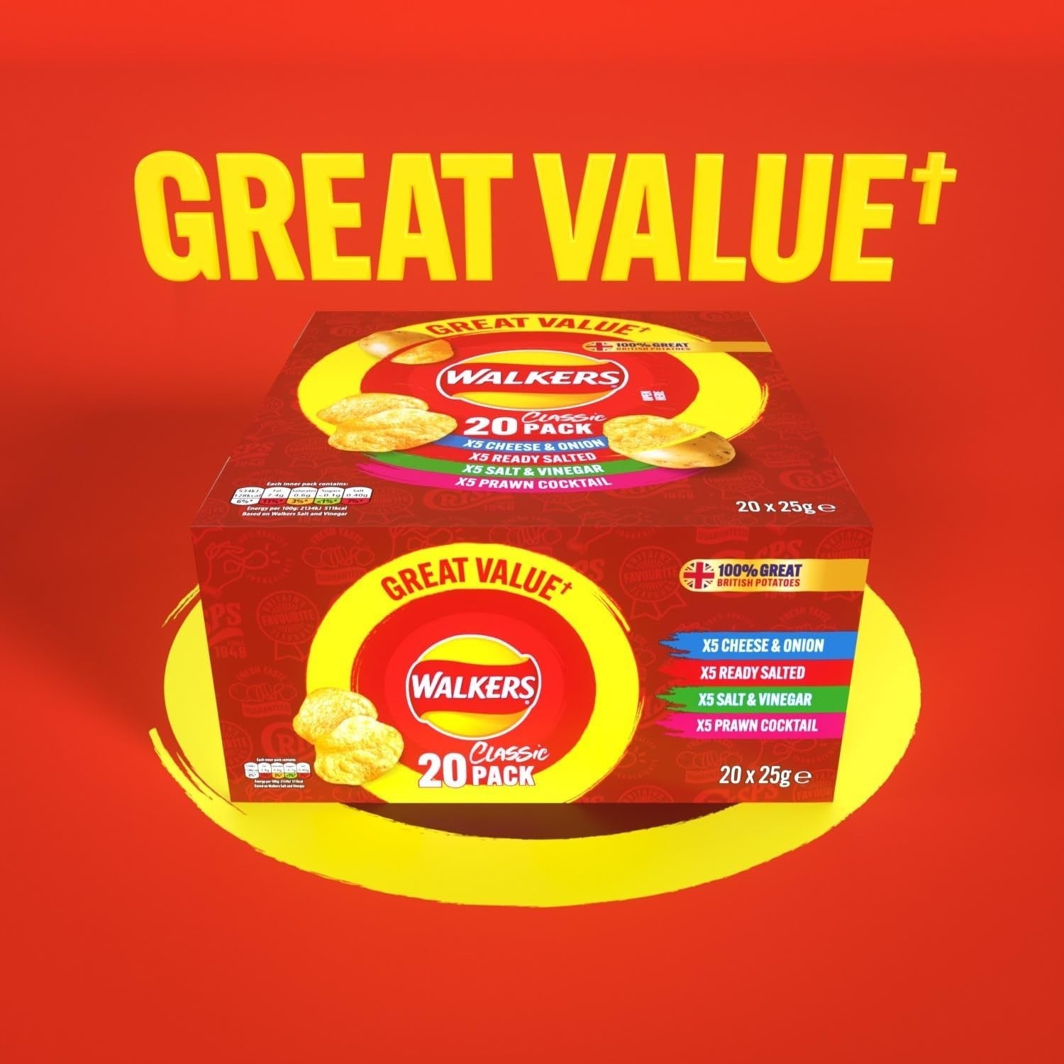 Walkers Classic Variety Crisps Multipack 20 x 25g l Assorted Flavours UK