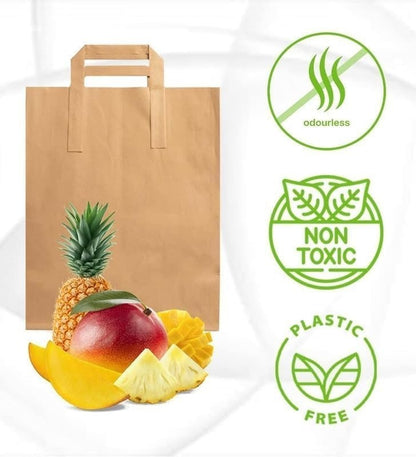 Kraft Brown Paper Carrier Bags Takeaway Food Flat Handle Party Gift Bag UK ECO
