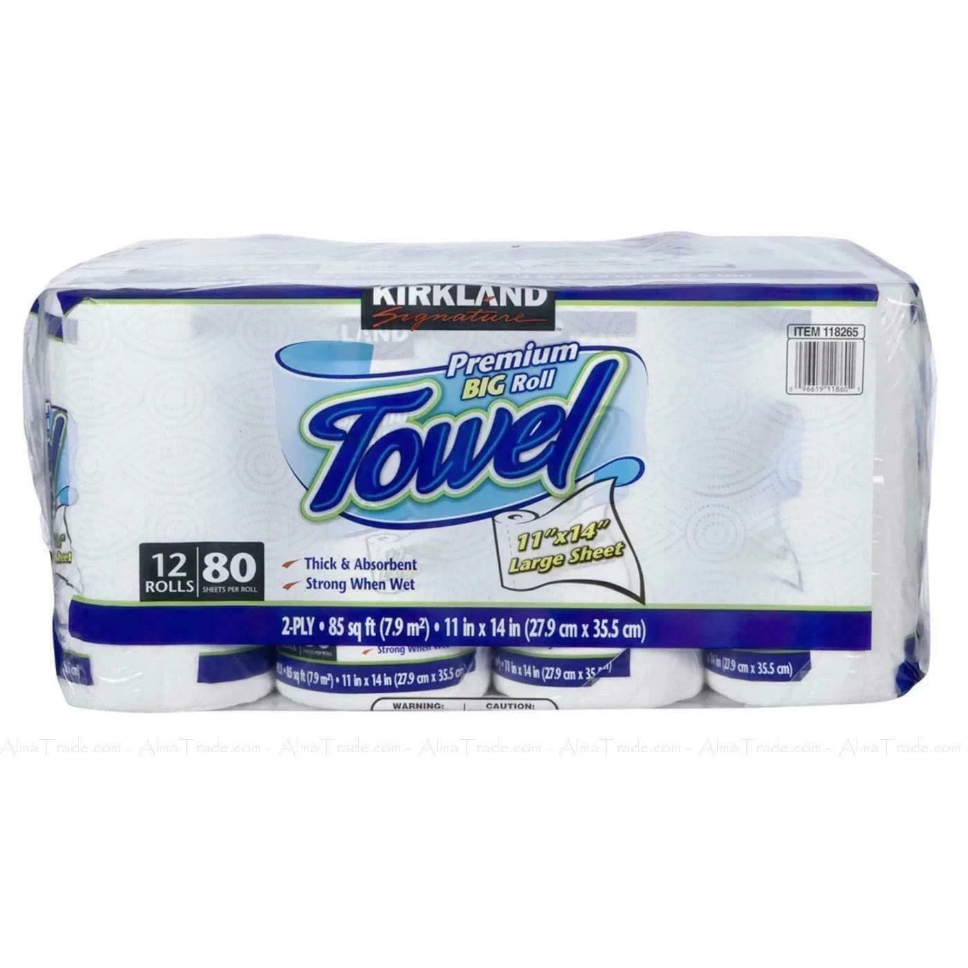 Kirkland Kitchen Towel 12 Premium Thick Absorbent Rolls – 2-Ply 80 Sheets Each