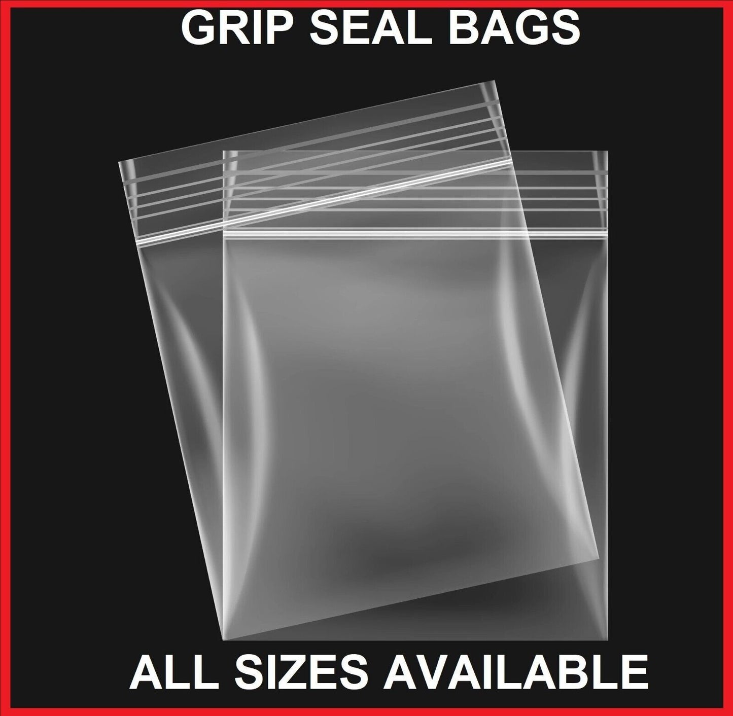 Grip Seal Bags Self Resealable Clear Polythene Poly Plastic Zip Lock All Sizes