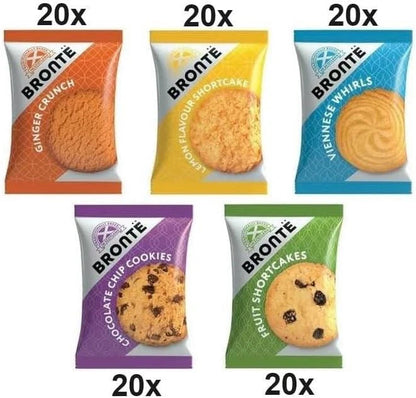 Bronte Biscuits 100 Mini Packs Variety Box 100x 30g Brontë 5 Variety Cookies New