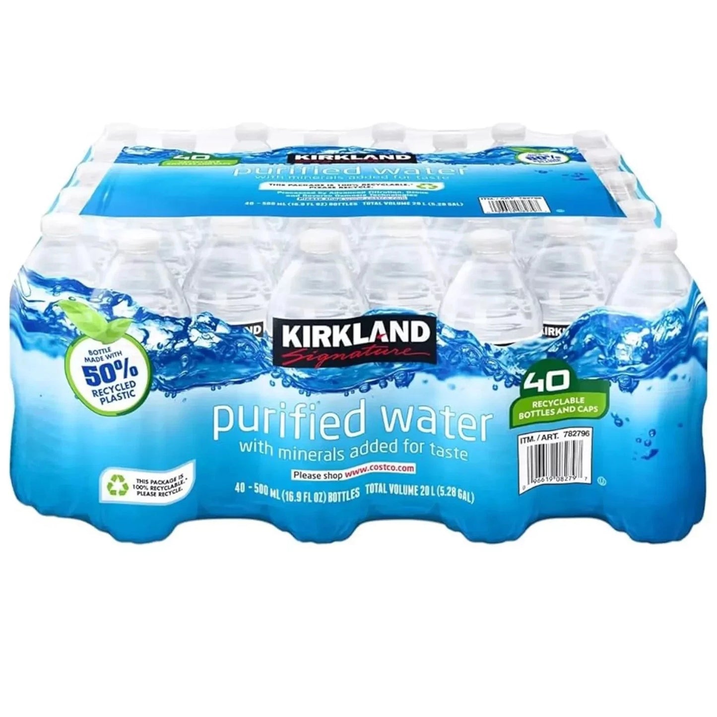 Bulk Kirkland Spring Still Bottled Water 40 x 500ml Water Multipack, Fresh Water