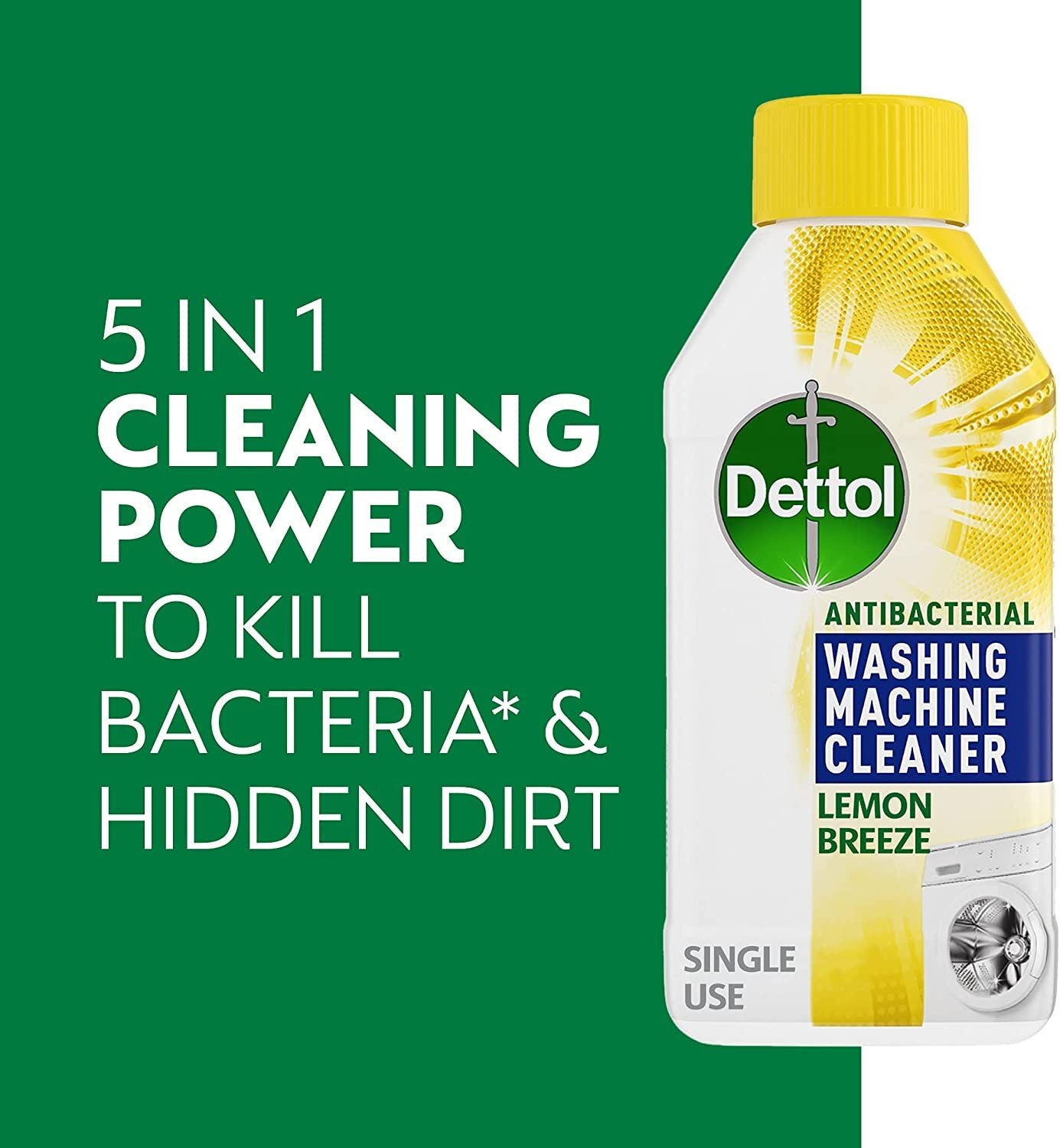 Dettol Washing Machine Cleaner Lemon 250ml Kills 99.9% of Bacteria pack of 6